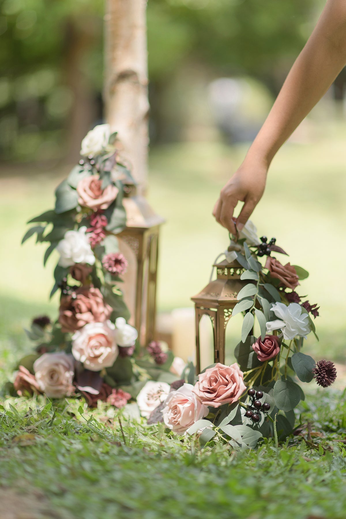 2ft Flower Garlands in Dusty Rose & Mauve