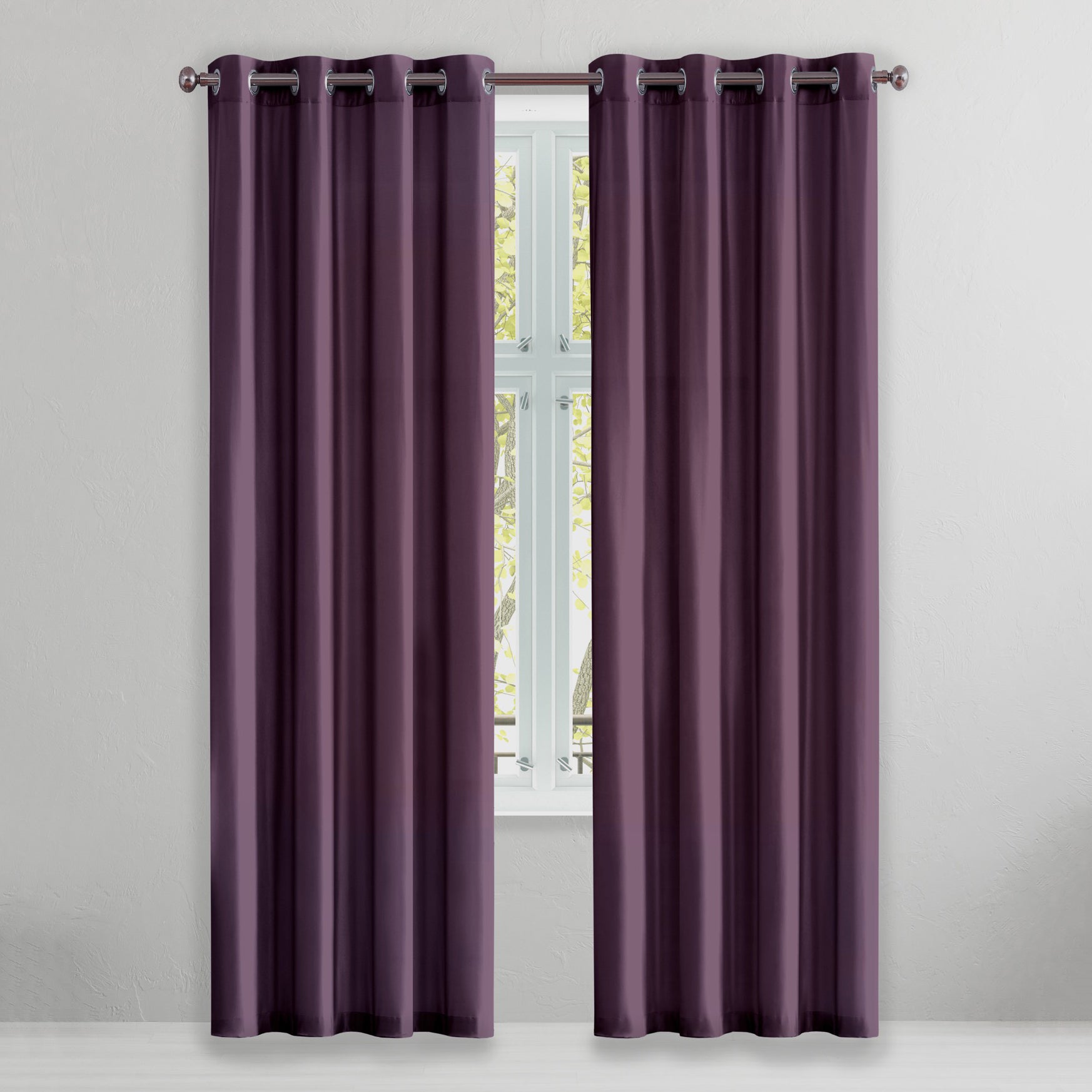 2-Piece Set: Solid Blackout Thermal Window Curtain Pair Panel