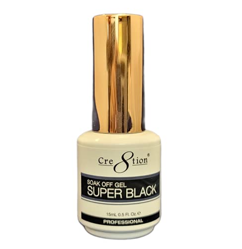 Cre8tion Soak Off Gel System - Super Black (0.5 oz)#