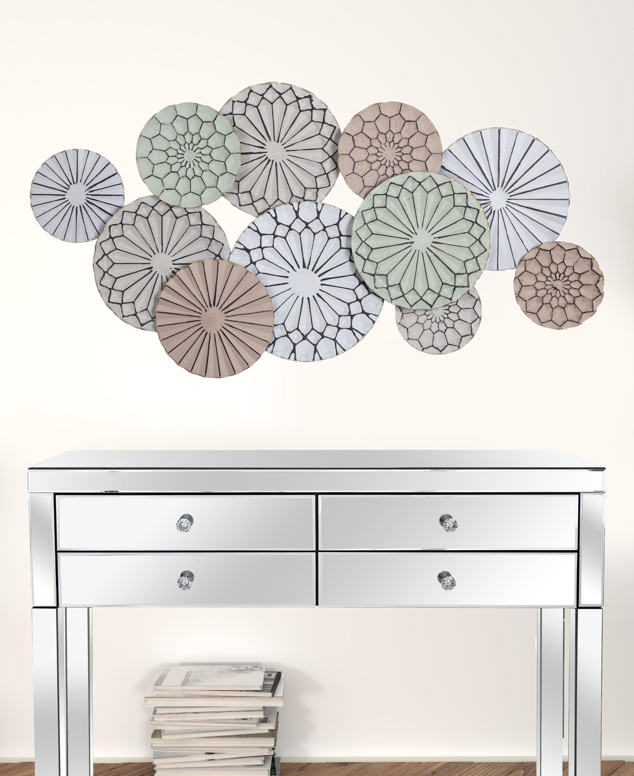 Colorful Floral Design Metal Wall Decor