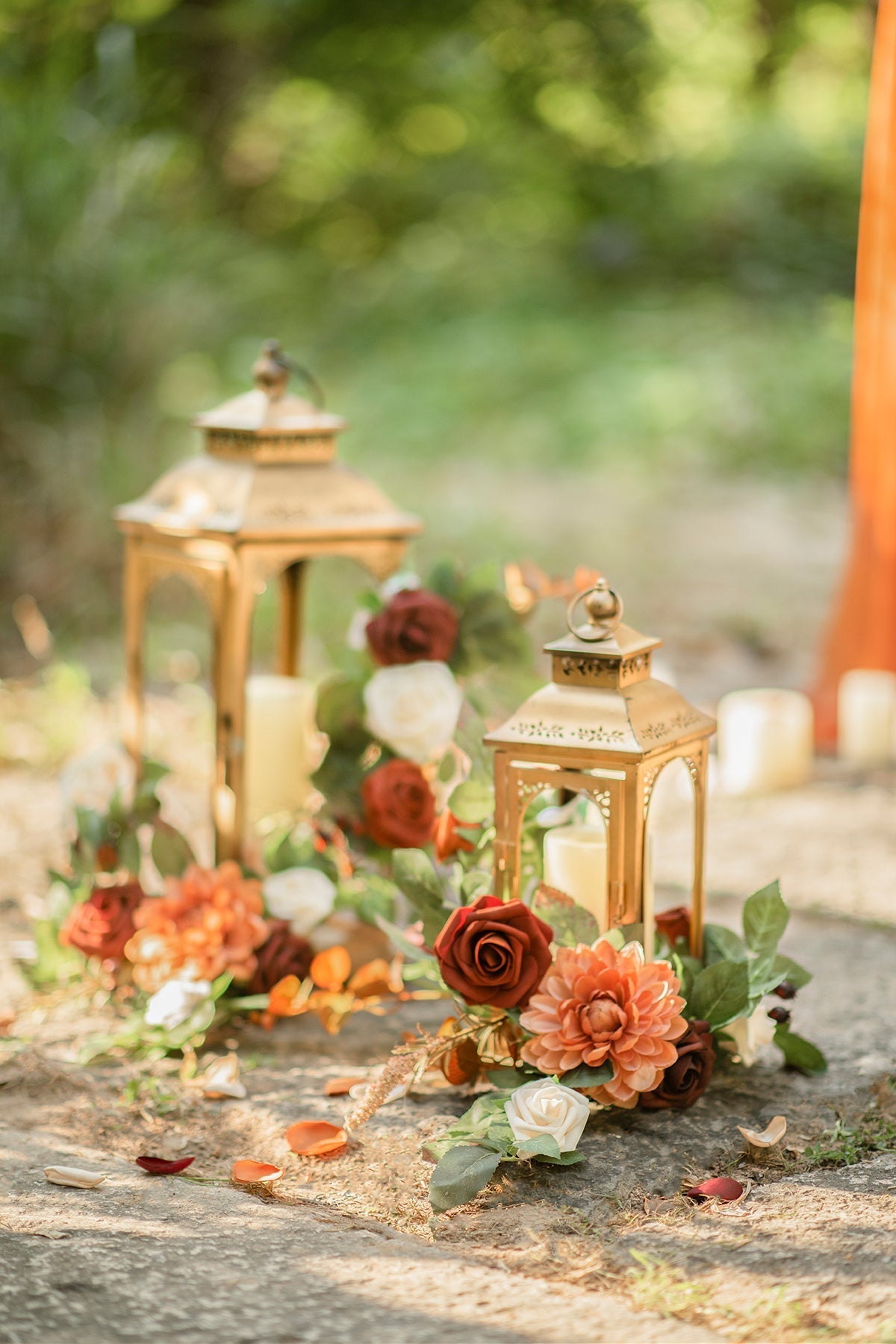 2ft Flower Garlands in Sunset Terracotta