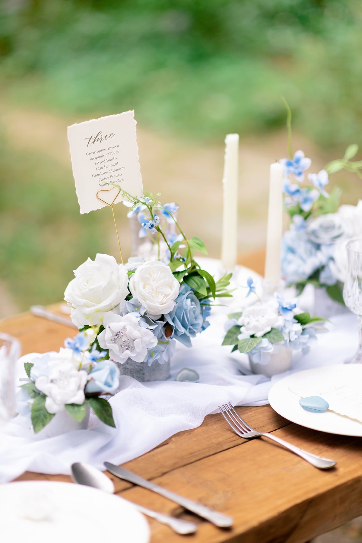 Assorted Floral Centerpiece Set in Powder Blue