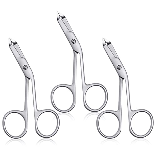 3pcs Stainless Steel Eyebrow Scissors Handle Shaped Eyebrow Tweezers Straight Flat Tip Tweezers Hair Plucker for Trimming and Shaping, Face Care Tools for Women,