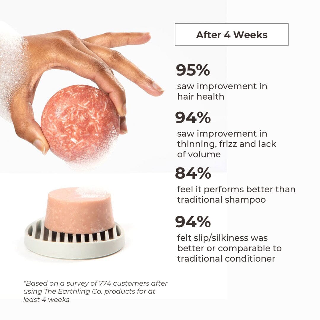 50% Off Shampoo & Conditioner for Hair Strength and Moisture + Free 4" Wooden Soap Dish