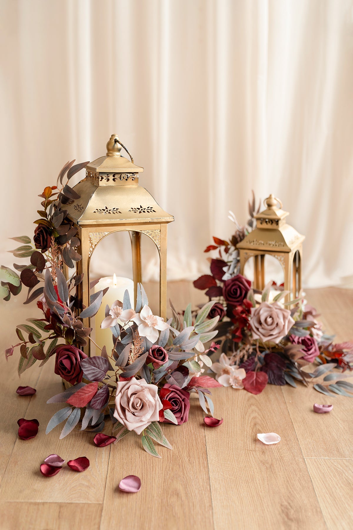 2ft Flower Garlands in Burgundy & Dusty Rose