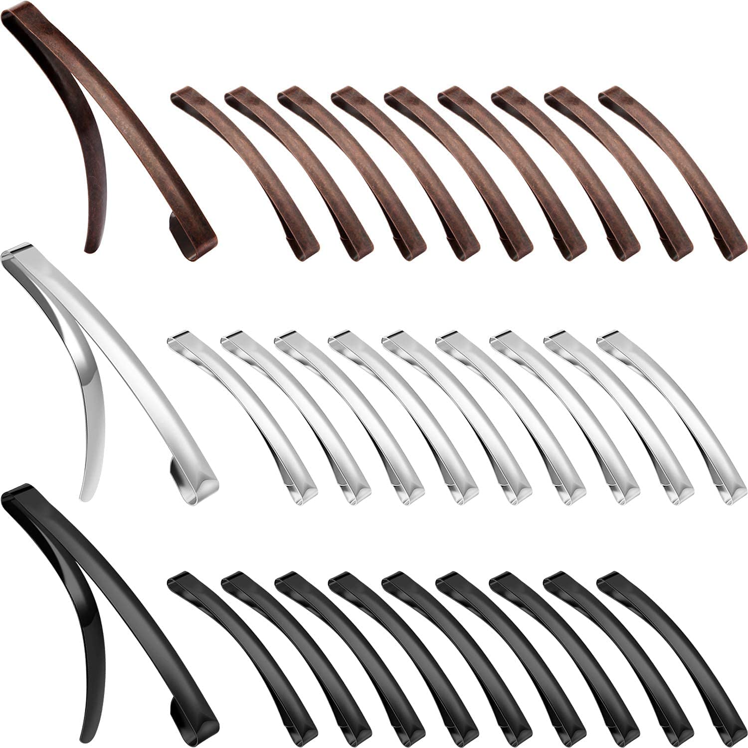 30 Pieces Open Center Domed Anti-slip Metal Hair Clip for Girls and Women, Assorted Colors (Slide Barrette)