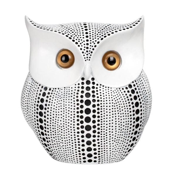 Debossed Dotted Horned Owl Resin Sculpture