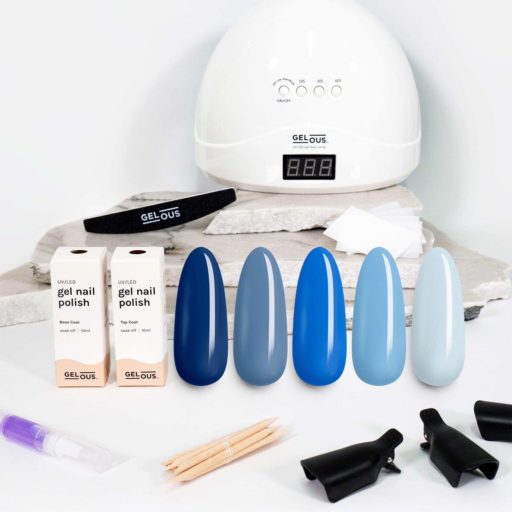 Gelous gel nail polish Blues Polish Starter Pack - photographed in New Zealand