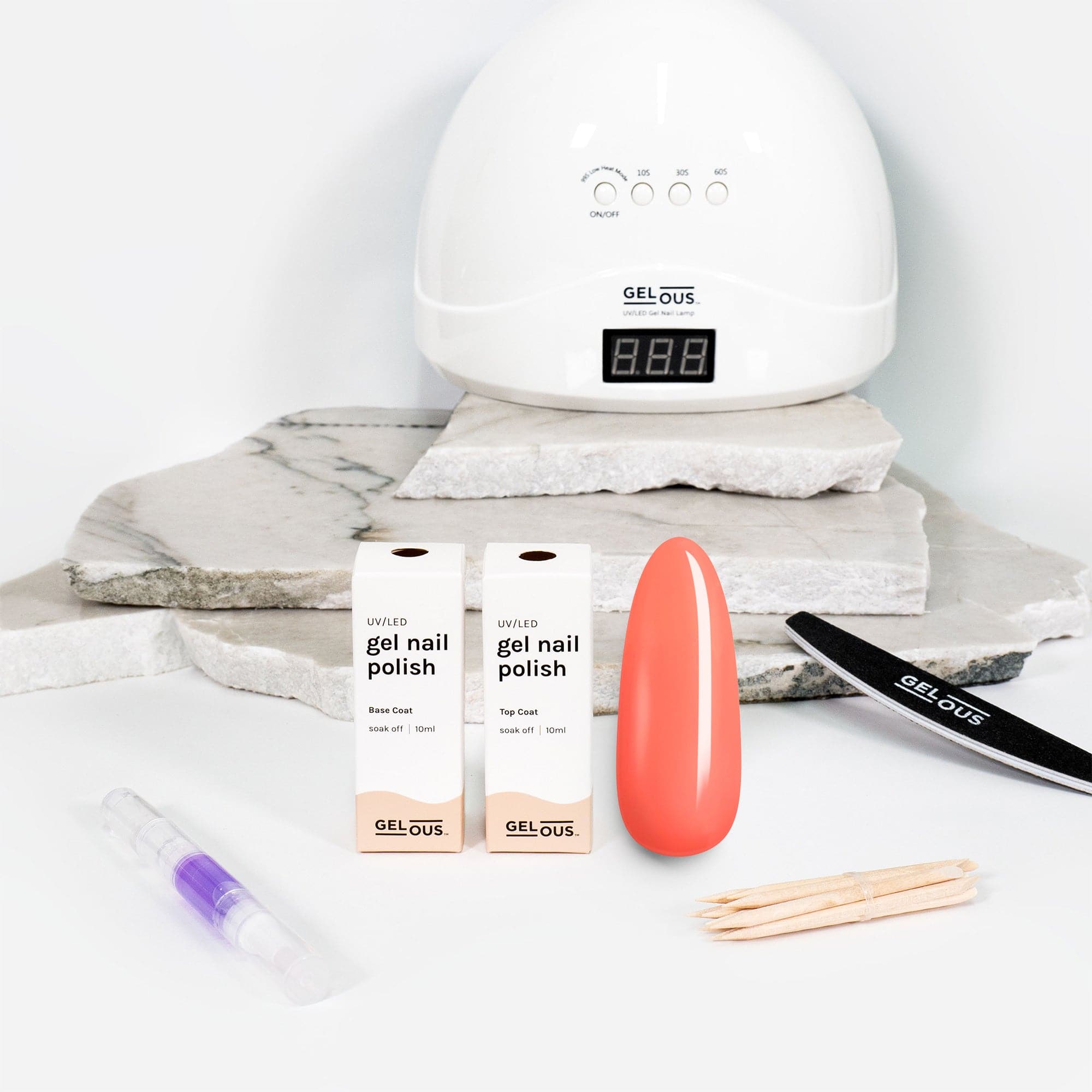 Gelous gel nail polish Coral Baskin Essentials Pack - photographed in New Zealand