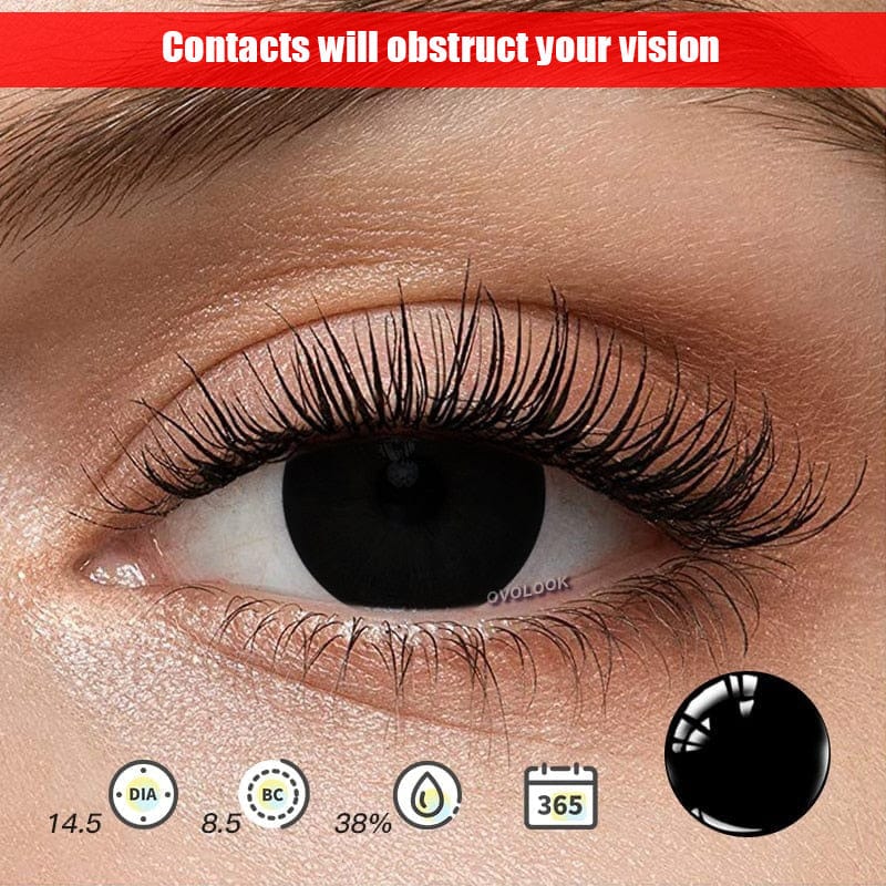 All Black / All White / Night Purple Cosplay Contacts (0.00 only)