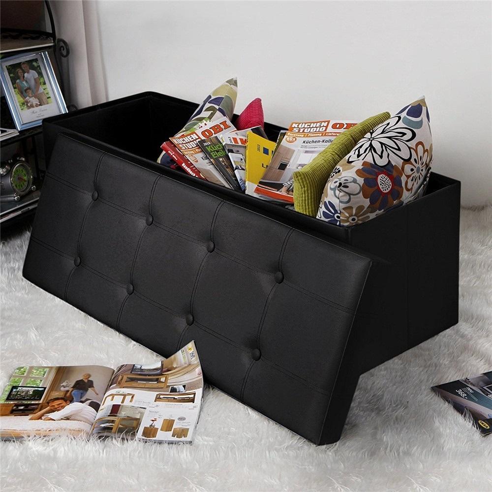 AOZRYNL 43 Inches Folding Storage Ottoman Bench