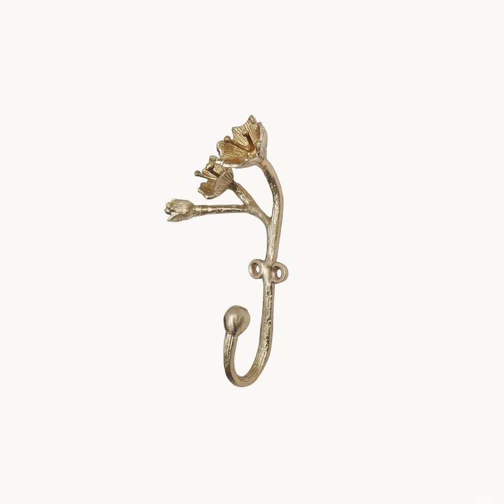 Brass Ava Blossom Wall Hook