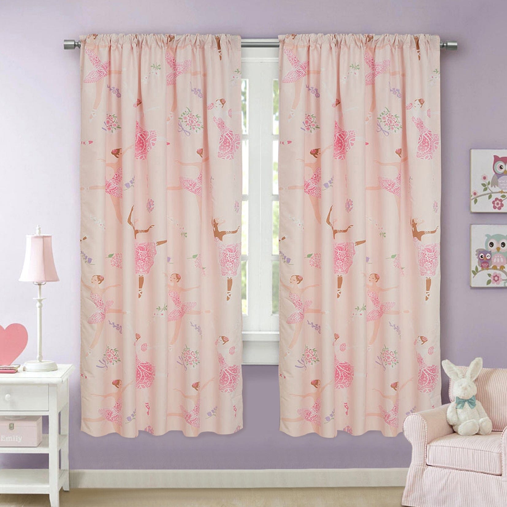 2-Piece Set: Kidz Mix Dancing Ballerinas Window Panel Pair