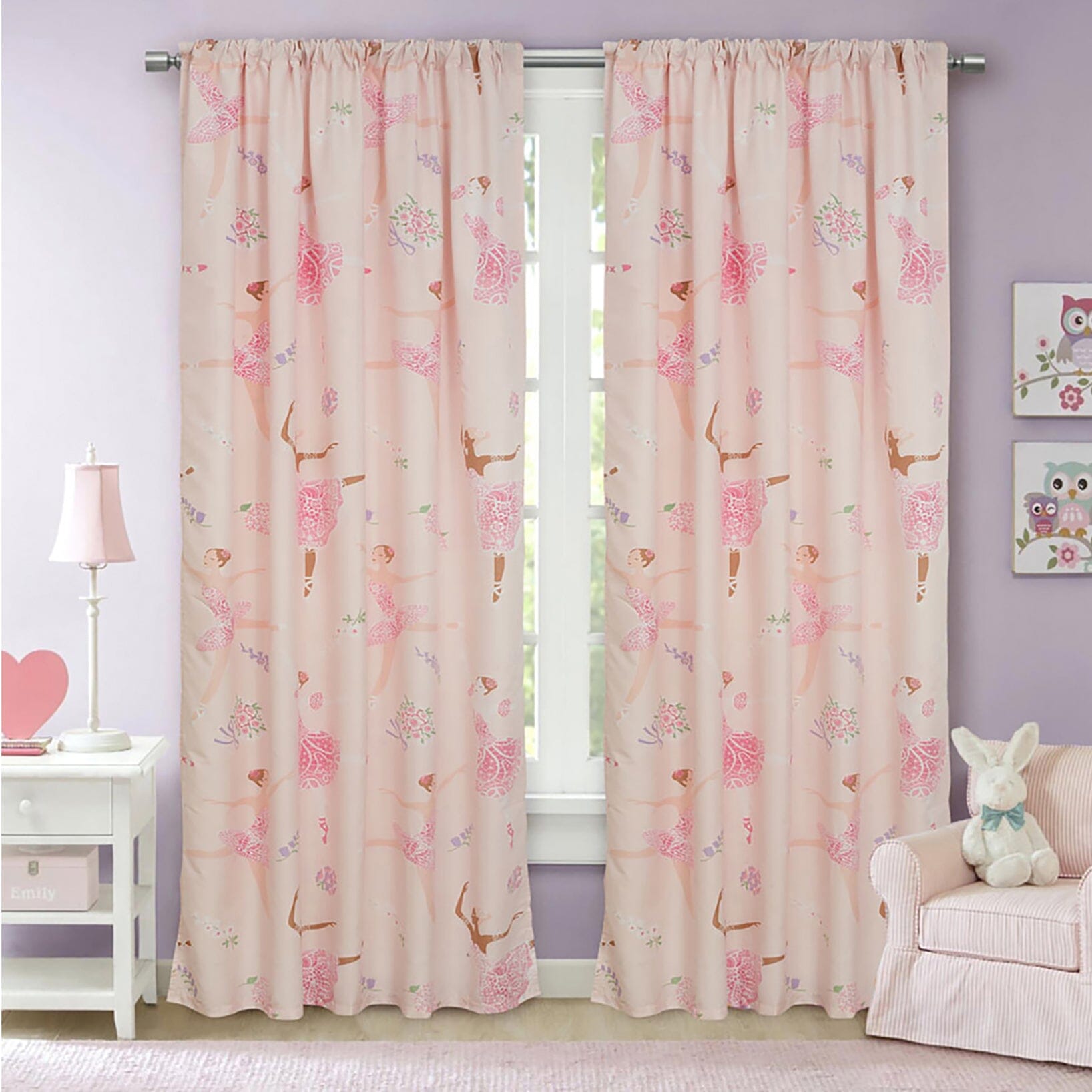 2-Piece Set: Kidz Mix Dancing Ballerinas Window Panel Pair
