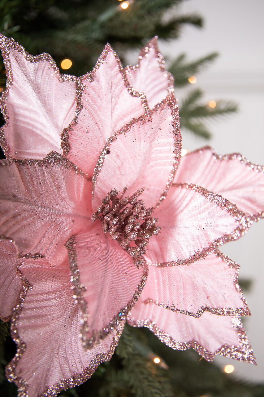 22” Pink Poinsettia Stem