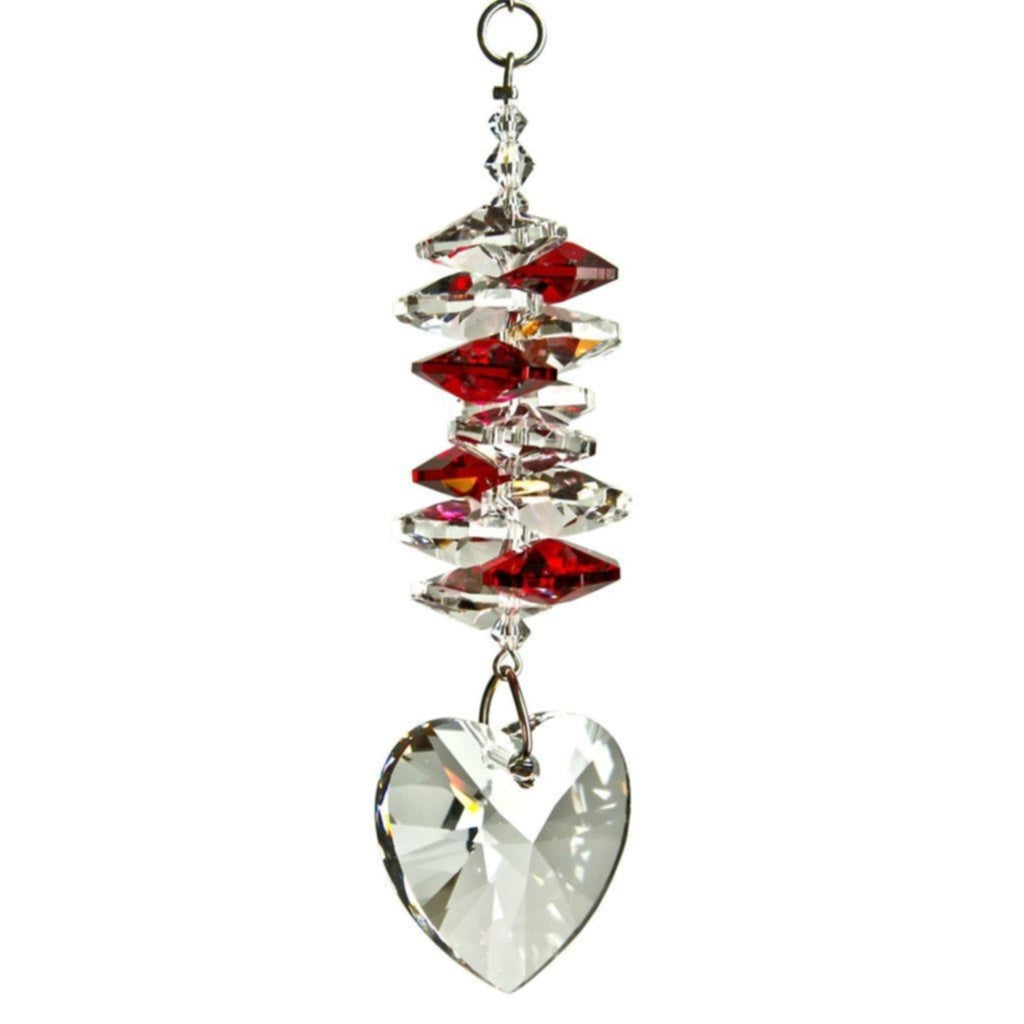 Crystal Ice Cascade Suncatcher - Ruby Heart
