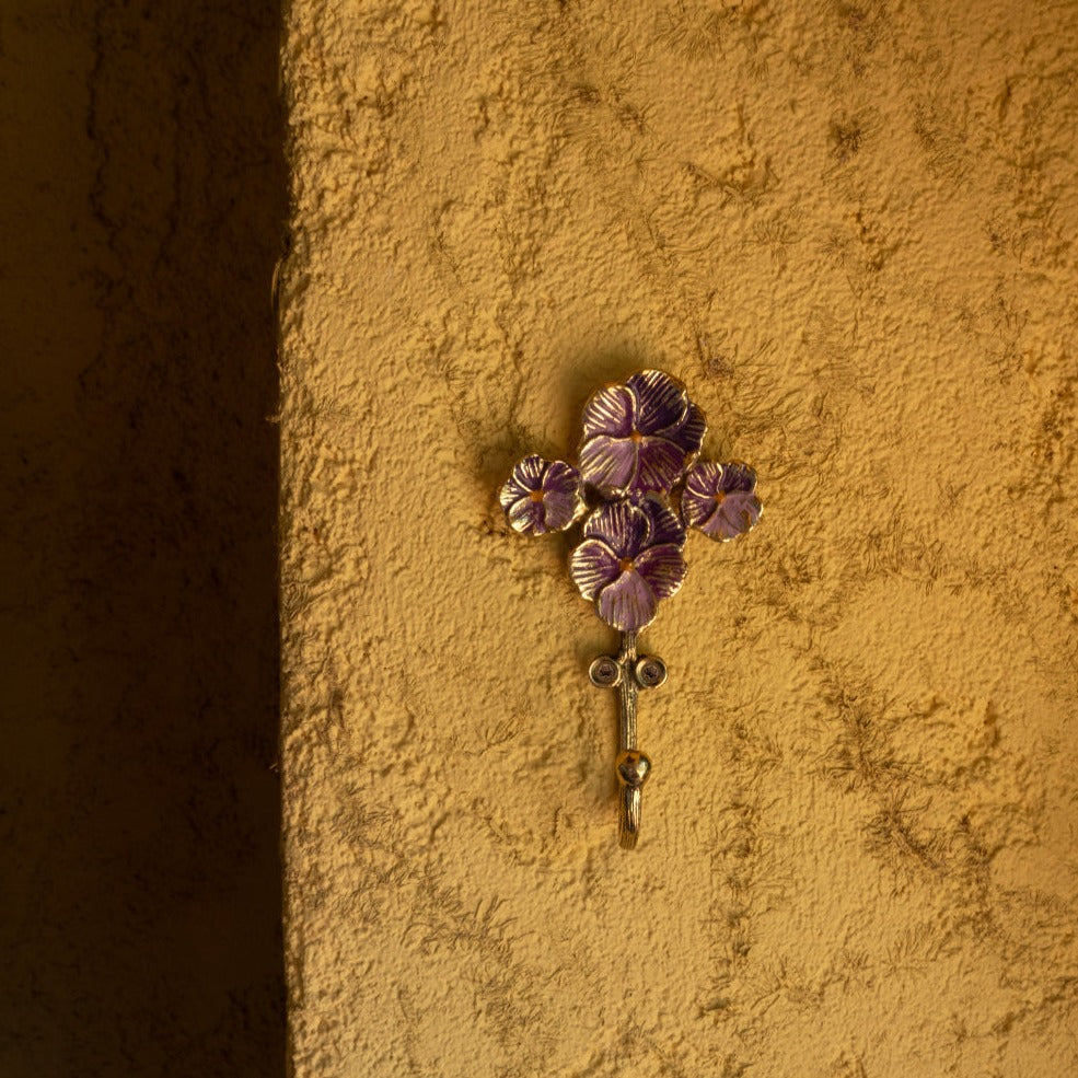 Brass Violet Wall Hook